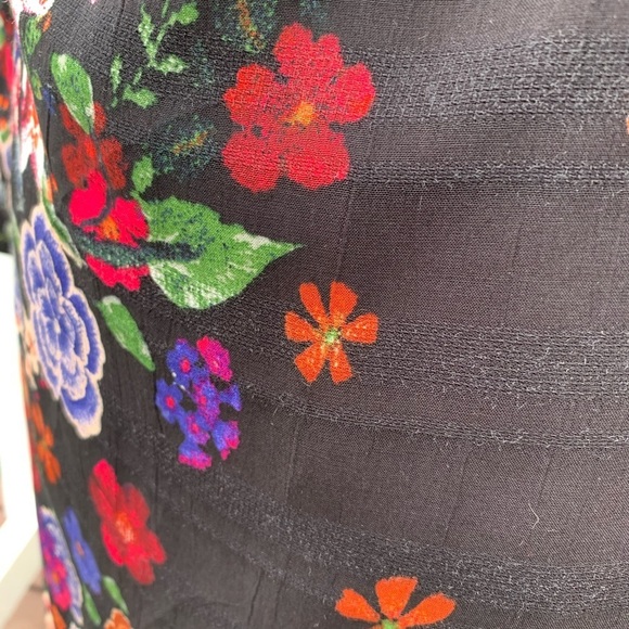 Dance & Marvel Black Floral Wrap‎ Dress - Picture 9 of 12